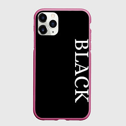 Чехол iPhone 11 Pro матовый Чёрная футболка с текстом, цвет: 3D-малиновый