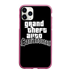 Чехол iPhone 11 Pro матовый GTA San Andreas, цвет: 3D-малиновый