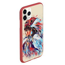 Чехол iPhone 11 Pro матовый Princess Mononoke, цвет: 3D-красный — фото 2