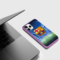 Чехол iPhone 11 Pro матовый FC Barcelona, цвет: 3D-фиолетовый — фото 2