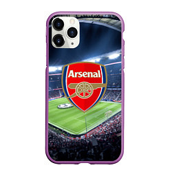 Чехол iPhone 11 Pro матовый FC Arsenal, цвет: 3D-фиолетовый