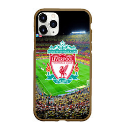 Чехол iPhone 11 Pro матовый FC Liverpool, цвет: 3D-коричневый