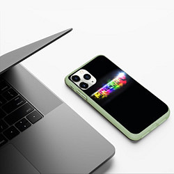 Чехол iPhone 11 Pro матовый MINECRAFT, цвет: 3D-салатовый — фото 2