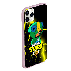 Чехол iPhone 11 Pro матовый Brawl Stars LEON, цвет: 3D-розовый — фото 2