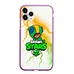 Чехол iPhone 11 Pro матовый BRAWL STARS LEON, цвет: 3D-фиолетовый