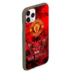 Чехол iPhone 11 Pro матовый Manchester United, цвет: 3D-темно-зеленый — фото 2