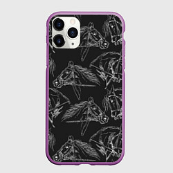 Чехол iPhone 11 Pro матовый Кони, цвет: 3D-фиолетовый