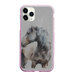 Чехол iPhone 11 Pro матовый Лошадь, цвет: 3D-розовый