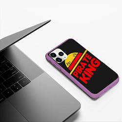 Чехол iPhone 11 Pro матовый One Piece Pirate King, цвет: 3D-фиолетовый — фото 2