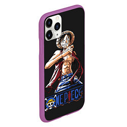 Чехол iPhone 11 Pro матовый One Piece, цвет: 3D-фиолетовый — фото 2