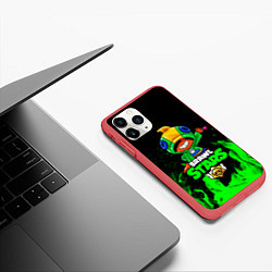 Чехол iPhone 11 Pro матовый Brawl Stars LEON, цвет: 3D-красный — фото 2