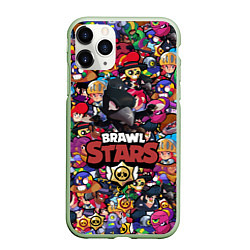 Чехол iPhone 11 Pro матовый BRAWL STARS CROW, цвет: 3D-салатовый