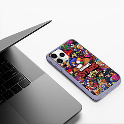 Чехол iPhone 11 Pro матовый BRAWL STARS EL PRIMO, цвет: 3D-светло-сиреневый — фото 2