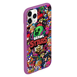 Чехол iPhone 11 Pro матовый BRAWL STARS SPIKE, цвет: 3D-фиолетовый — фото 2