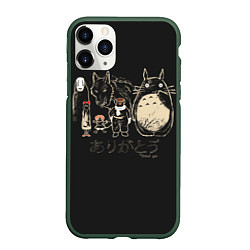 Чехол iPhone 11 Pro матовый My Neighbor Totoro, цвет: 3D-темно-зеленый