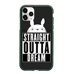 Чехол iPhone 11 Pro матовый Тоторо Straight outta dream, цвет: 3D-темно-зеленый