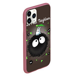 Чехол iPhone 11 Pro матовый My Neighbor Totoro, цвет: 3D-малиновый — фото 2
