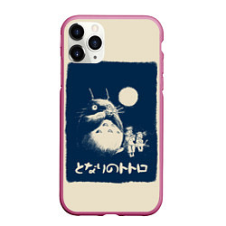 Чехол iPhone 11 Pro матовый My Neighbor Totoro, цвет: 3D-малиновый