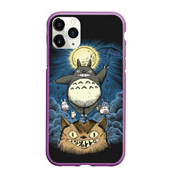 Чехол iPhone 11 Pro матовый My Neighbor Totoro, цвет: 3D-фиолетовый