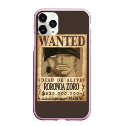 Чехол iPhone 11 Pro матовый One Piece Wanted, цвет: 3D-розовый