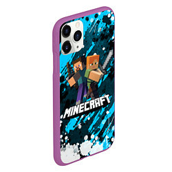 Чехол iPhone 11 Pro матовый Minecraft Майнкрафт, цвет: 3D-фиолетовый — фото 2