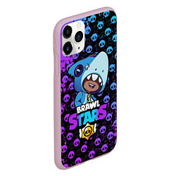 Чехол iPhone 11 Pro матовый Brawl Stars LEON SHARK, цвет: 3D-розовый — фото 2