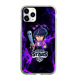 Чехол iPhone 11 Pro матовый BRAWL STARS BIBI, цвет: 3D-салатовый