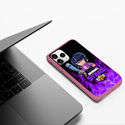 Чехол iPhone 11 Pro матовый BRAWL STARS BIBI, цвет: 3D-малиновый — фото 2