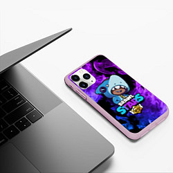Чехол iPhone 11 Pro матовый Brawl Stars LEON SHARK, цвет: 3D-розовый — фото 2
