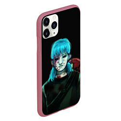 Чехол iPhone 11 Pro матовый Sally face, цвет: 3D-малиновый — фото 2