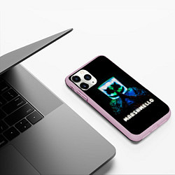 Чехол iPhone 11 Pro матовый Marshmello, цвет: 3D-розовый — фото 2
