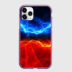 Чехол iPhone 11 Pro матовый Лёд и огонь, цвет: 3D-фиолетовый