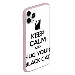 Чехол iPhone 11 Pro матовый Обними своего черного кота, цвет: 3D-розовый — фото 2