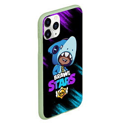 Чехол iPhone 11 Pro матовый Brawl Stars LEON SHARK, цвет: 3D-салатовый — фото 2