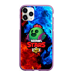 Чехол iPhone 11 Pro матовый Brawl Stars Spike, цвет: 3D-фиолетовый