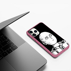 Чехол iPhone 11 Pro матовый ONE-PUNCH MAN, цвет: 3D-малиновый — фото 2