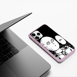 Чехол iPhone 11 Pro матовый ONE-PUNCH MAN, цвет: 3D-розовый — фото 2