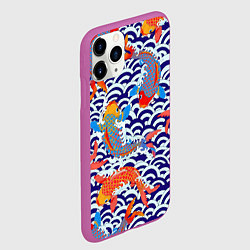 Чехол iPhone 11 Pro матовый Карп Кои, цвет: 3D-фиолетовый — фото 2