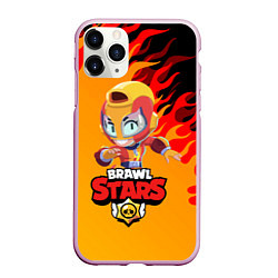 Чехол iPhone 11 Pro матовый BRAWL STARS MAX, цвет: 3D-розовый