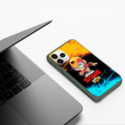 Чехол iPhone 11 Pro матовый BRAWL STARS MAX, цвет: 3D-темно-зеленый — фото 2