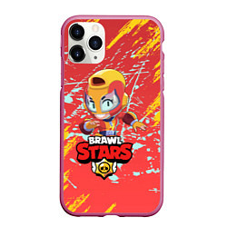 Чехол iPhone 11 Pro матовый BRAWL STARS MAX, цвет: 3D-малиновый