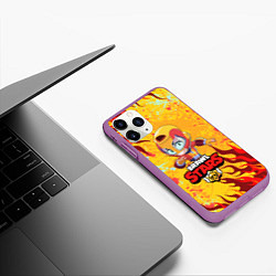 Чехол iPhone 11 Pro матовый BRAWL STARS MAX, цвет: 3D-фиолетовый — фото 2