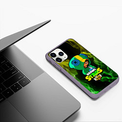 Чехол iPhone 11 Pro матовый Brawl Stars LEON, цвет: 3D-серый — фото 2