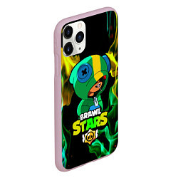 Чехол iPhone 11 Pro матовый Brawl Stars LEON, цвет: 3D-розовый — фото 2