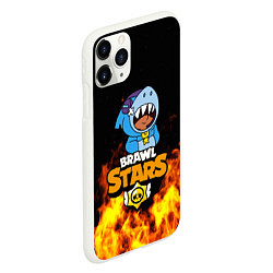 Чехол iPhone 11 Pro матовый BRAWL STARS LEON SHARK, цвет: 3D-белый — фото 2