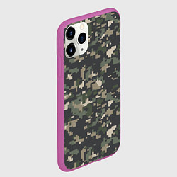 Чехол iPhone 11 Pro матовый Пиксельный камуфляж, цвет: 3D-фиолетовый — фото 2