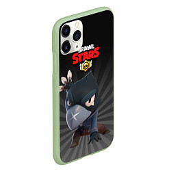 Чехол iPhone 11 Pro матовый Brawl Stars Crow, цвет: 3D-салатовый — фото 2