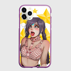 Чехол iPhone 11 Pro матовый Aheago, цвет: 3D-фиолетовый