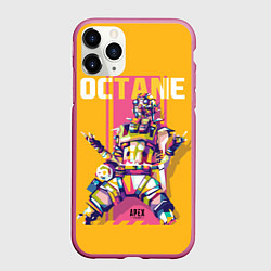 Чехол iPhone 11 Pro матовый Apex Legends Octane, цвет: 3D-малиновый