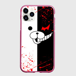 Чехол iPhone 11 Pro матовый MONOKUMA, цвет: 3D-малиновый
